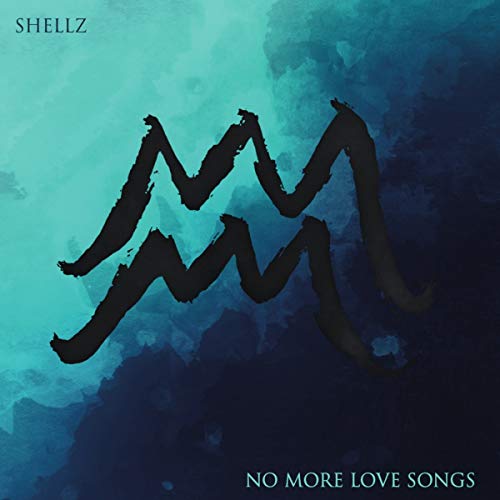 CD cover for Shellz’s “No More Love Songs” with abstract black design.