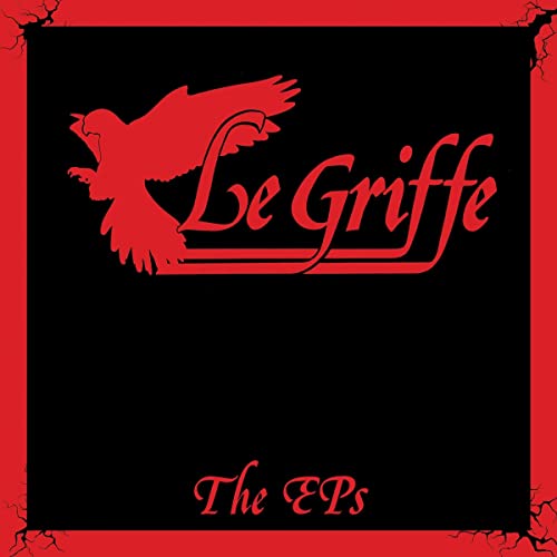Red griffin silhouette over black background, album cover for "Le Griffe - The Eps".