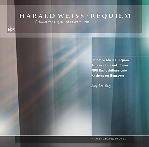 "CD cover with abstract blue and white background and white text."