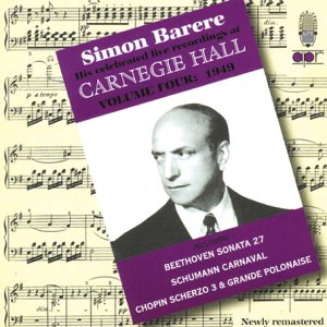 CD cover for Simon Barere’s Carnegie Hall recordings, featuring his portrait.