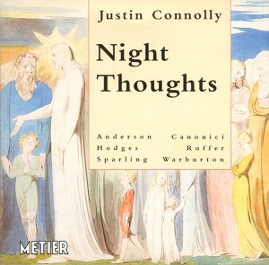 CD cover for "Night Thoughts" by Justin Connolly, featuring painting details.