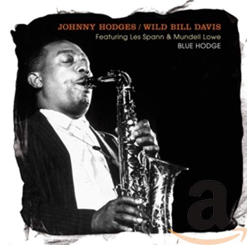 Johnny Hodges playing saxophone, album cover with text and Amazon logo.