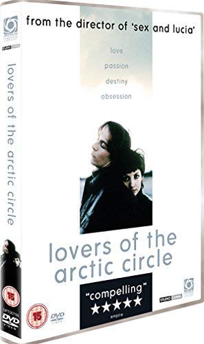 DVD cover for “Lovers of the Arctic Circle” featuring two figures in winter clothing.