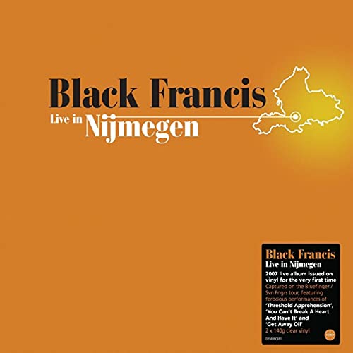 Black Francis "Live in Nijmegen" vinyl album cover, yellow and black design.