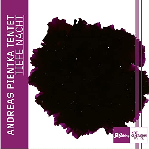 CD cover with abstract dark floral shape and purple text.