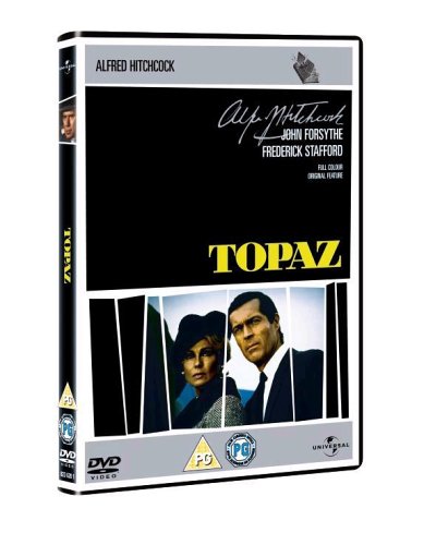 “Topaz” DVD cover featuring a man and woman, black and white imagery.