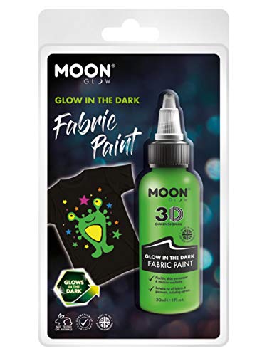 Smiffys Moon Glow - Glow in the Dark Fabric Paint, Green