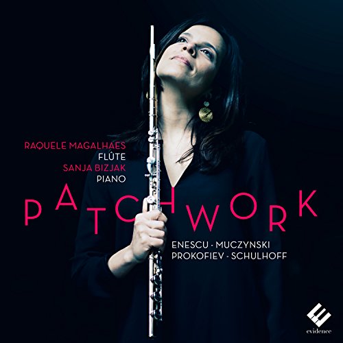 Woman holding a flute, album cover for classical music CD "Patchwork".