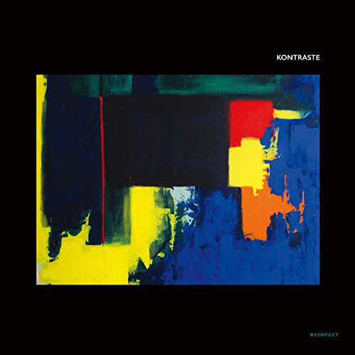 Vinyl album cover with abstract, colorful painting on a black background.