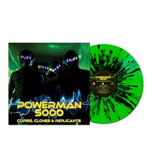 Powerman 5000 album cover and green splatter vinyl record.