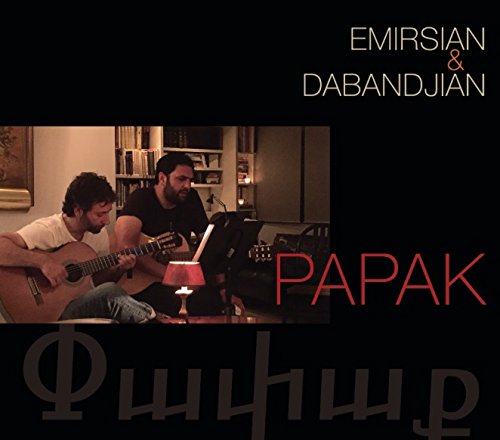 CD cover for "Papak" by Emirsian & Dabandjian, featuring two guitarists.