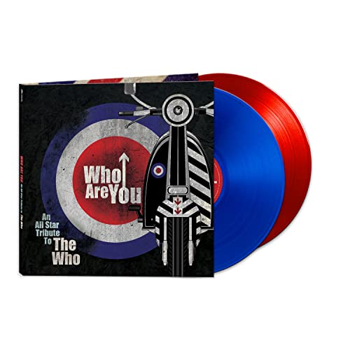 Vinyl record album cover with a scooter and two colored records.
