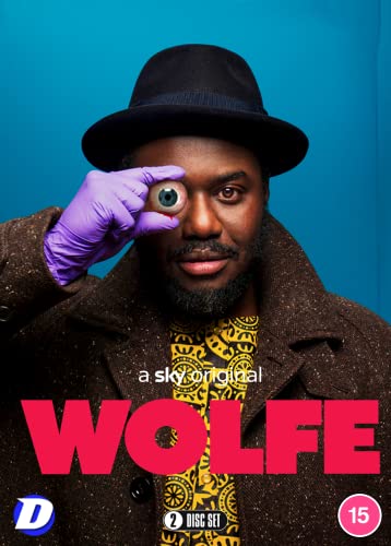 DVD cover for “Wolfe” featuring a man holding an eyeball to his eye.