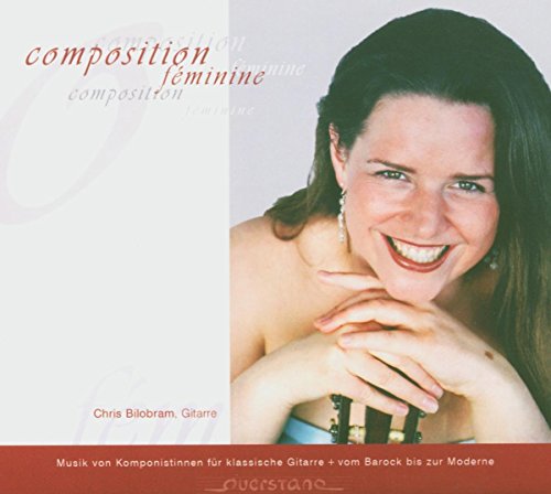 Woman holding a guitar on a music CD cover with red and white design.
