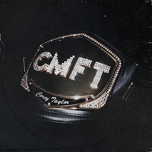 Corey Taylor's "CMFT" vinyl record cover with a jeweled belt buckle design.