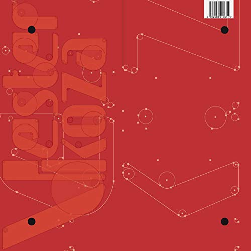 Red vinyl record cover with abstract geometric design and bold text.