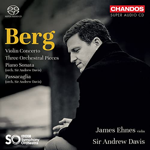 CD cover featuring violinist James Ehnes in profile, black and white.