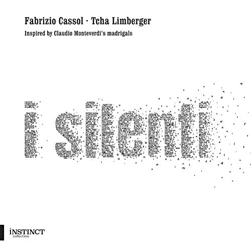 CD cover for Tcha Limberger’s “I Silenti” with text formed from small letters.