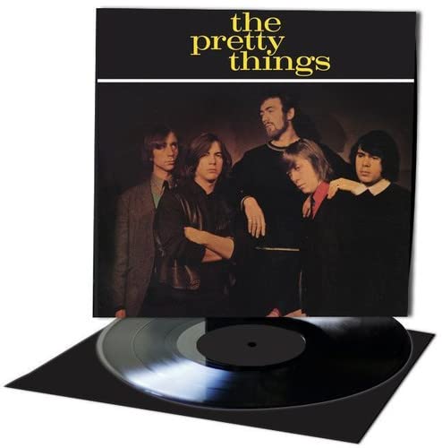 The Pretty Things self-titled vinyl record cover featuring a band portrait with black disc.