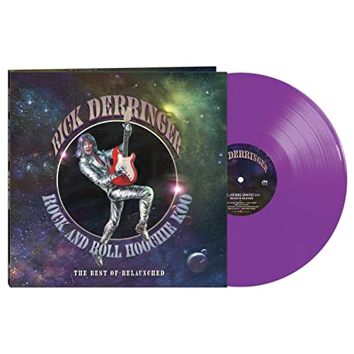 Rick Derringer vinyl record with cover art and purple disc.