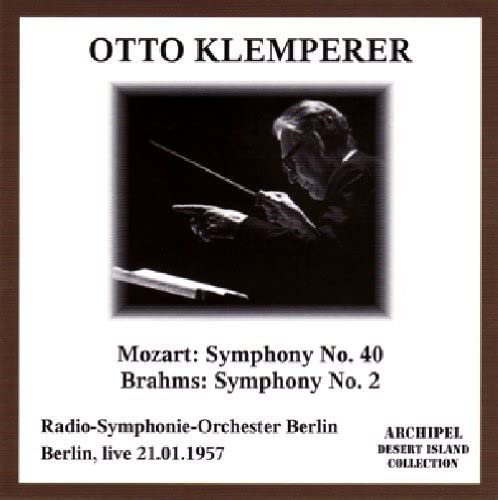 CD cover: Otto Klemperer conducting, with Mozart and Brahms symphonies listed.