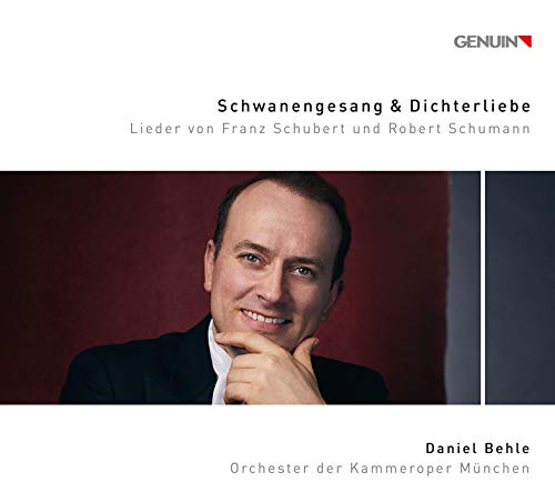 CD cover featuring portrait of Daniel Behle, Schubert and Schumann Lieder.