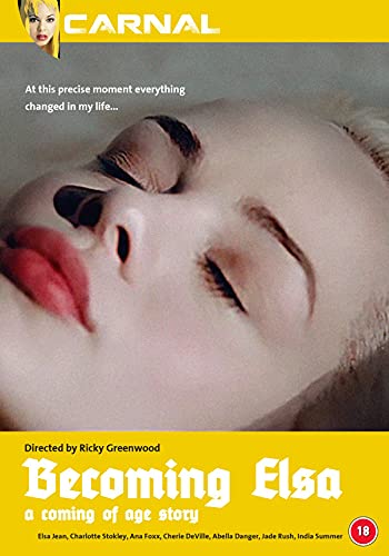 DVD cover for "Becoming Elsa" featuring a close-up of a young woman’s face.