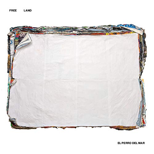 Album cover for El Perro Del Mar’s “FREE LAND” with textured paper edges.