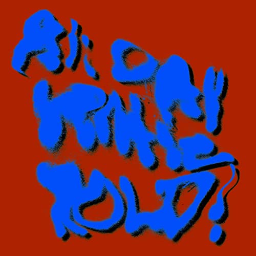 CD cover with abstract blue brushstrokes on a red background.