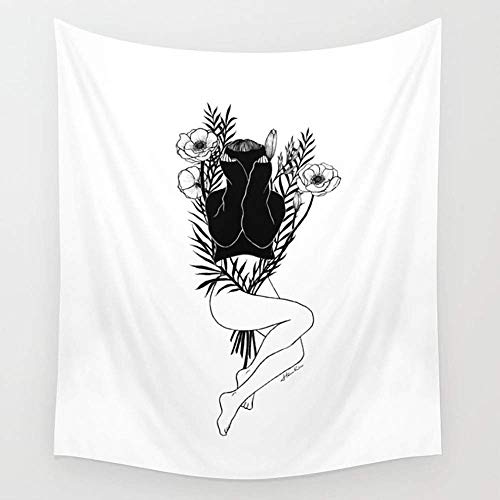CD cover with black and white line art of a woman and flowers.