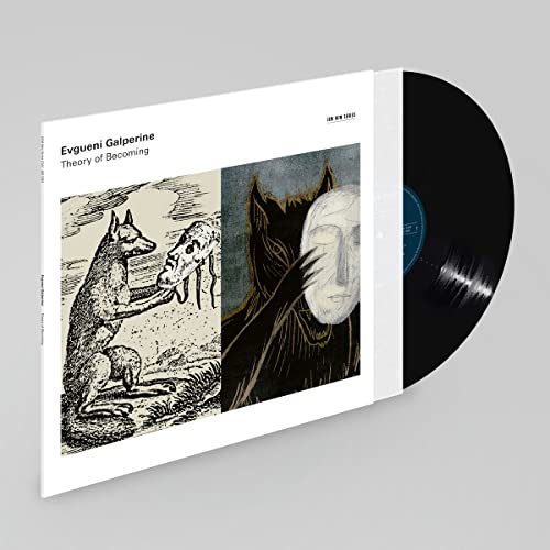 Vinyl record with cover art featuring sketched animals and a masked face.