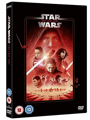 DVD cover for “Star Wars: The Last Jedi” featuring Rey and other characters.