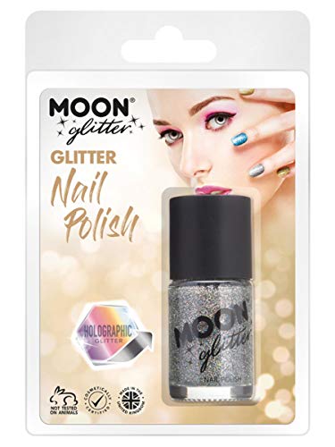 Moon Glitter Holographic Nail Polish, Silver