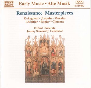 CD cover for Renaissance music by Ockeghem, featuring a painted altarpiece.