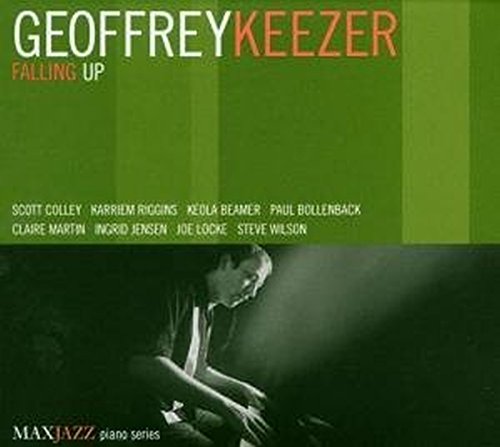 Album cover with green background, featuring a man playing piano with spotlight.