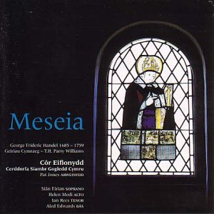Stained-glass image of a religious figure on a black CD album cover.