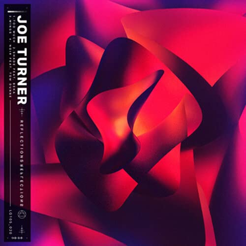 Album cover for Joe Turner's "Reflections" with abstract red and purple shapes.