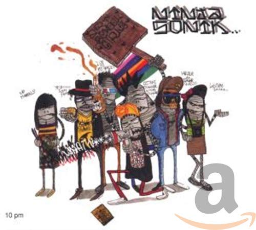 CD cover featuring stylized, sketched figures with colorful clothing.