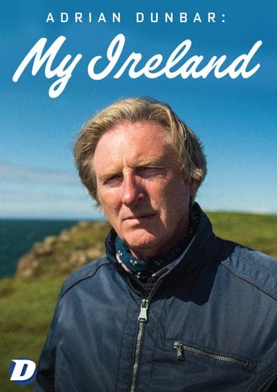 Adrian Dunbar stands outdoors in front of a coastal landscape on this DVD cover.