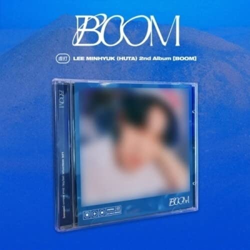 CD case for Min Hyuk (huta)'s "Boom" album, featuring a blurred portrait.