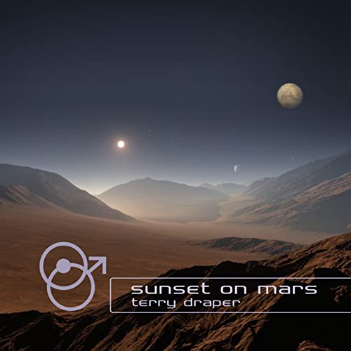 CD cover for "Sunset On Mars" depicting a Martian landscape at dusk.