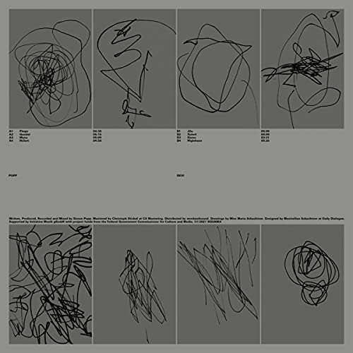 Vinyl album cover for Popp - Devi, with abstract black line drawings.