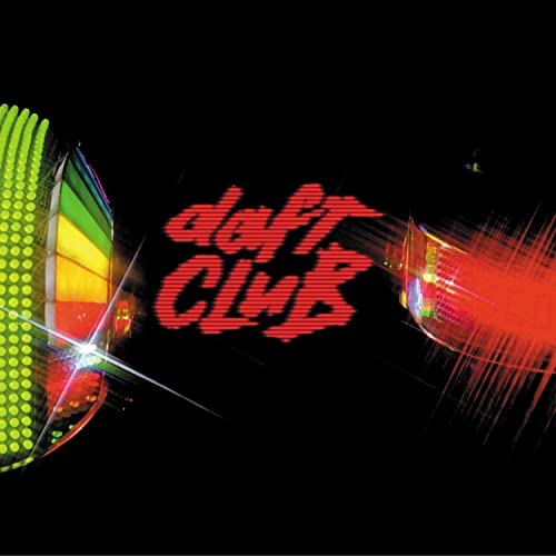 Daft Club album cover with robotic helmets and red text on black.