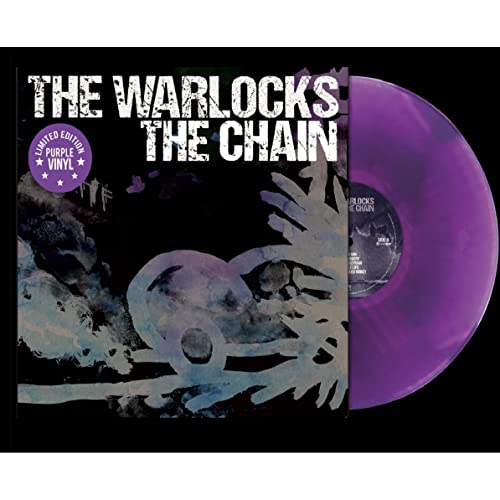 Purple vinyl record of The Warlocksā āThe Chainā with skeletal artwork.
