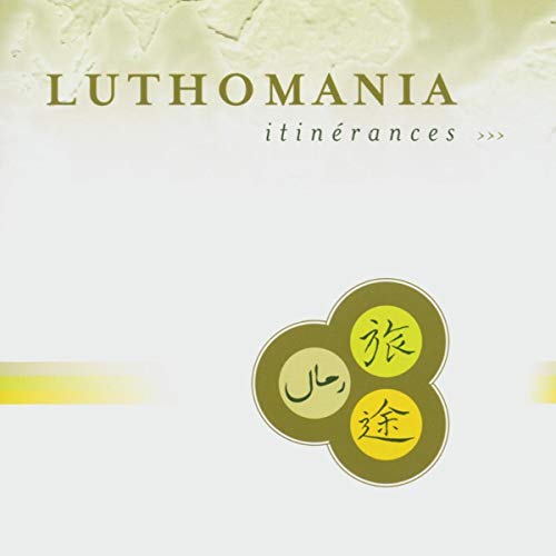 CD cover for "Luthomania - Itinerances" with abstract shapes and text.