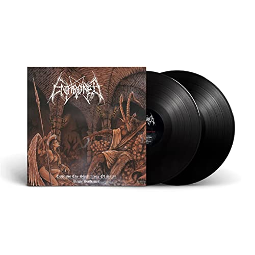 Vinyl record with cover art depicting a demonic figure on a throne.