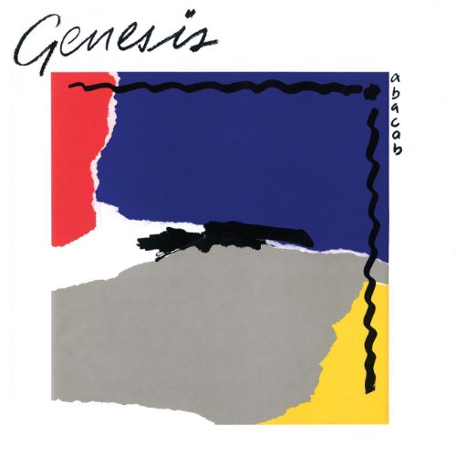 Genesis “Abacab” album cover with abstract shapes and wavy lines.