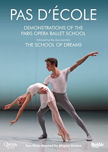 DVD cover for “Pas D’école,” featuring two ballet dancers in performance.