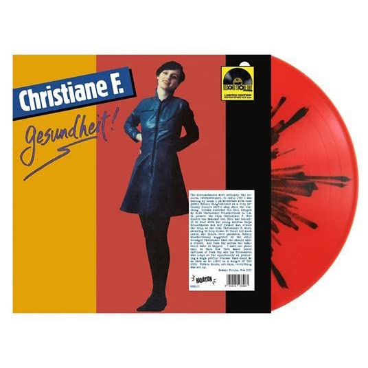 Christiane F. “Gesundheit!” vinyl record with red and yellow cover art.