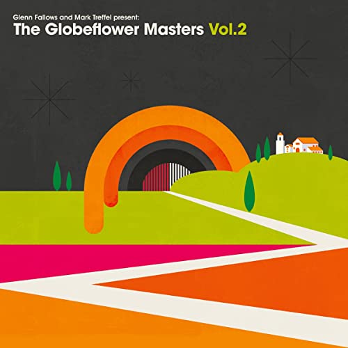 CD cover: stylized landscape with orange arc and village scene.